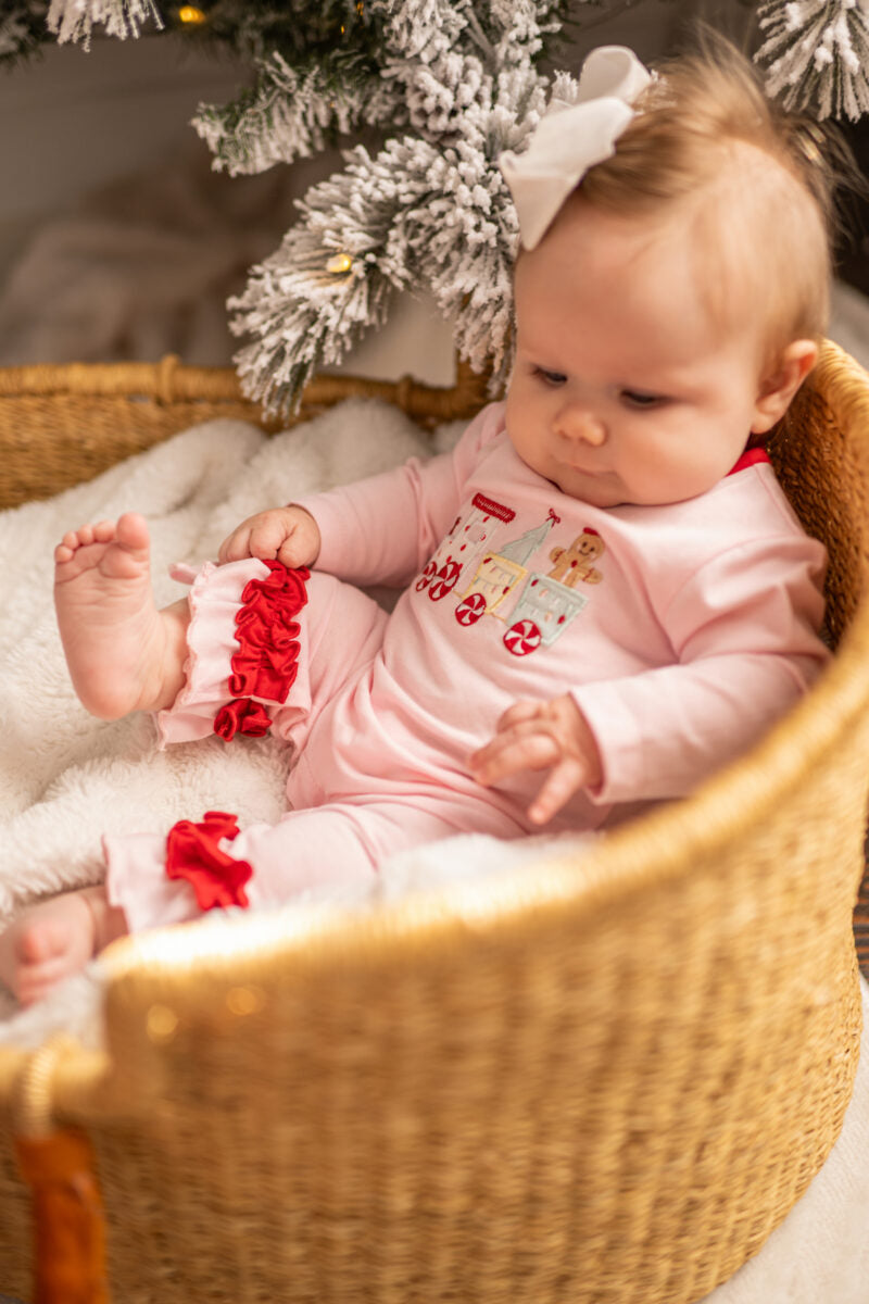 CHRISTMAS TRAIN GIRLS ROMPER