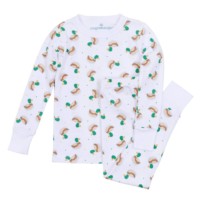 MINI MALLARD PRINT LONG PAJAMAS