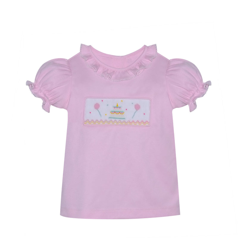 EMMA PARTY TIME PINK SMOCKED BLOUSE