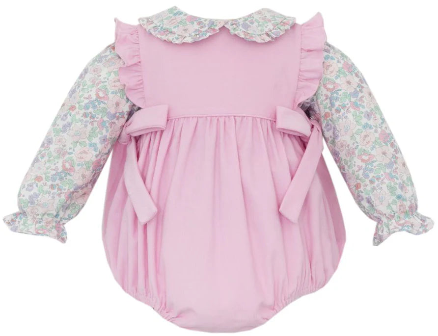 PINK CORD BUBBLE WITH LONG SLEEVE PINK LIBERTY FLORAL BLOUSE