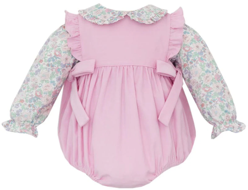 PINK CORD BUBBLE WITH LONG SLEEVE PINK LIBERTY FLORAL BLOUSE