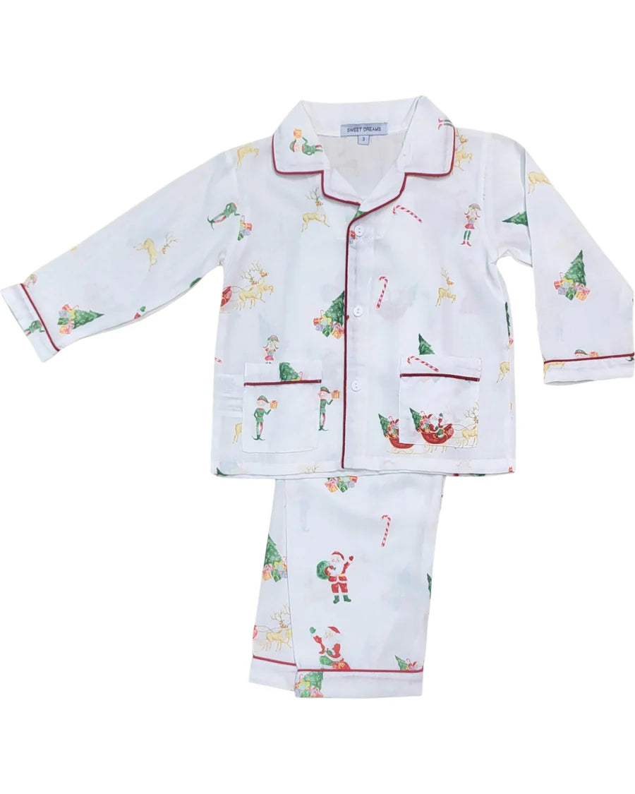 SANTA SLEIGH PRINT PAJAMAS