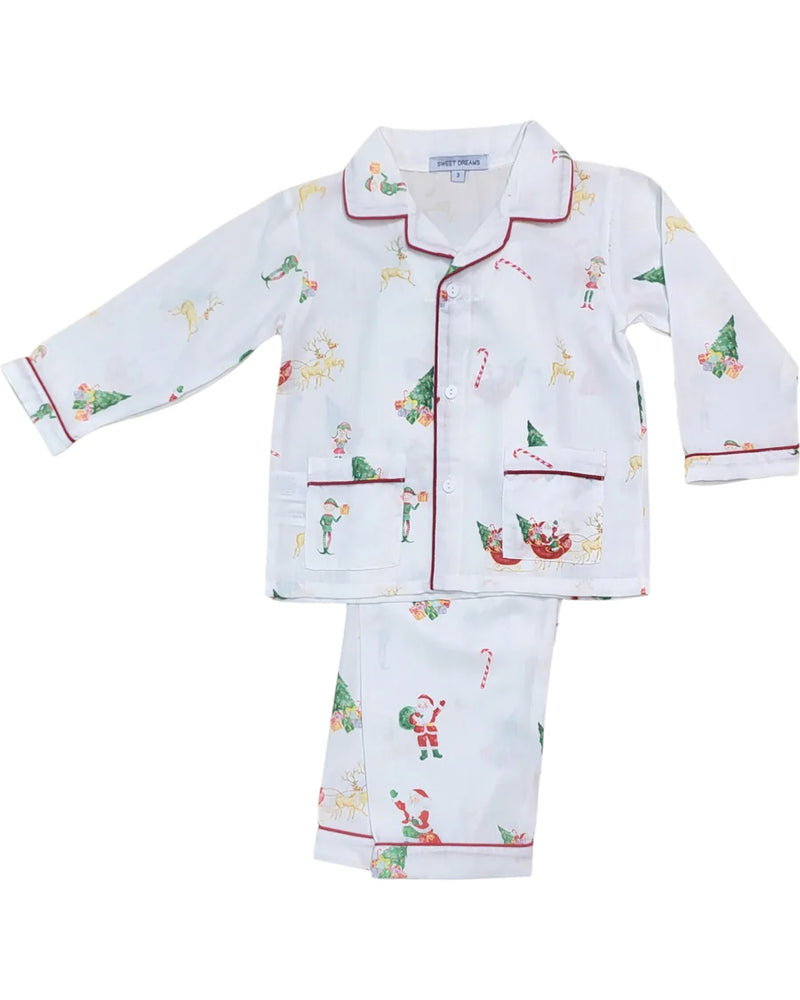 SANTA SLEIGH PRINT PAJAMAS