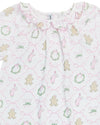 CHRISTMAS BOW TRELLIS PRINT GOWN