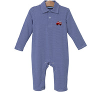 FIRETRUCK APPLIQUE POLO ROMPER