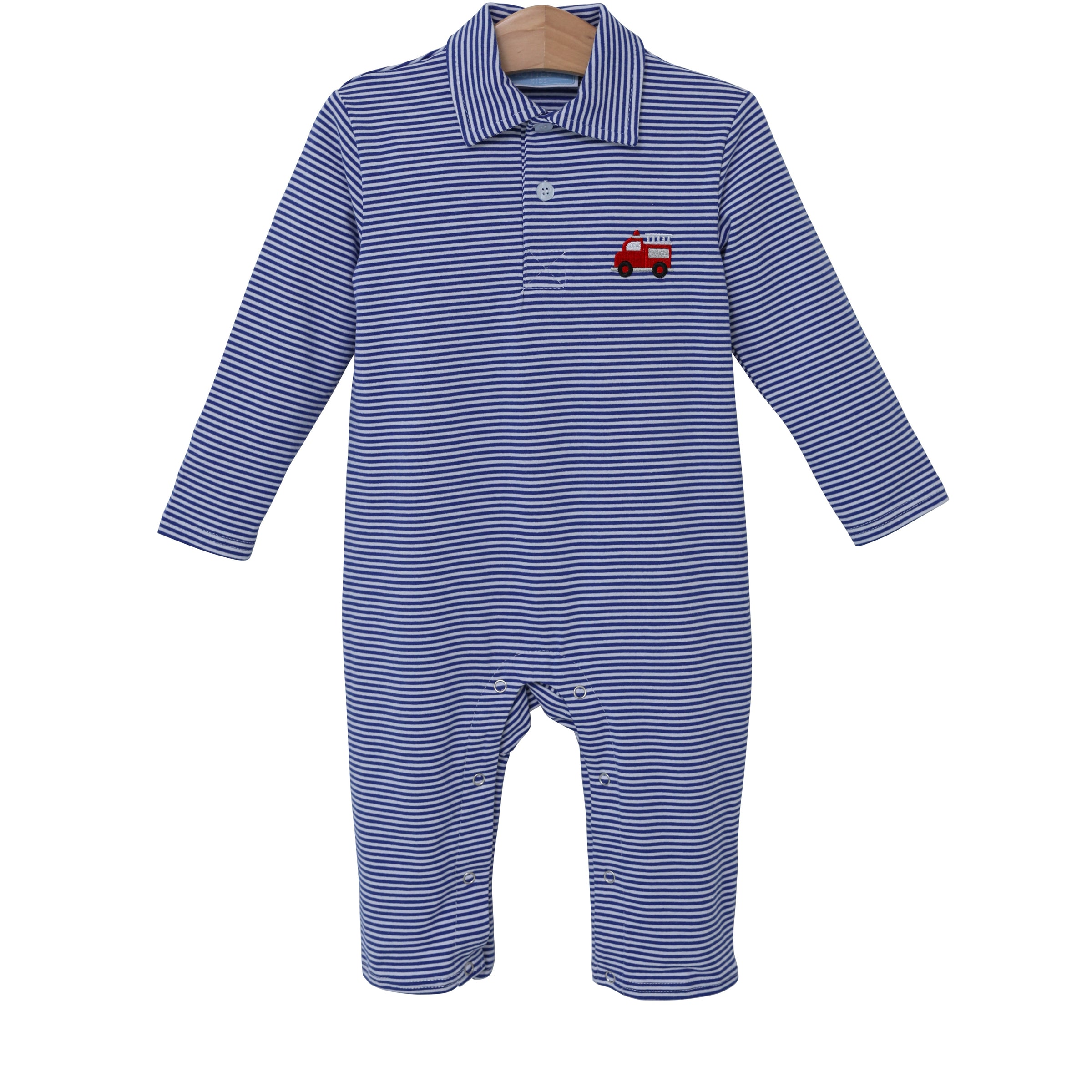 FIRETRUCK APPLIQUE POLO ROMPER