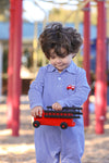 FIRETRUCK APPLIQUE POLO ROMPER