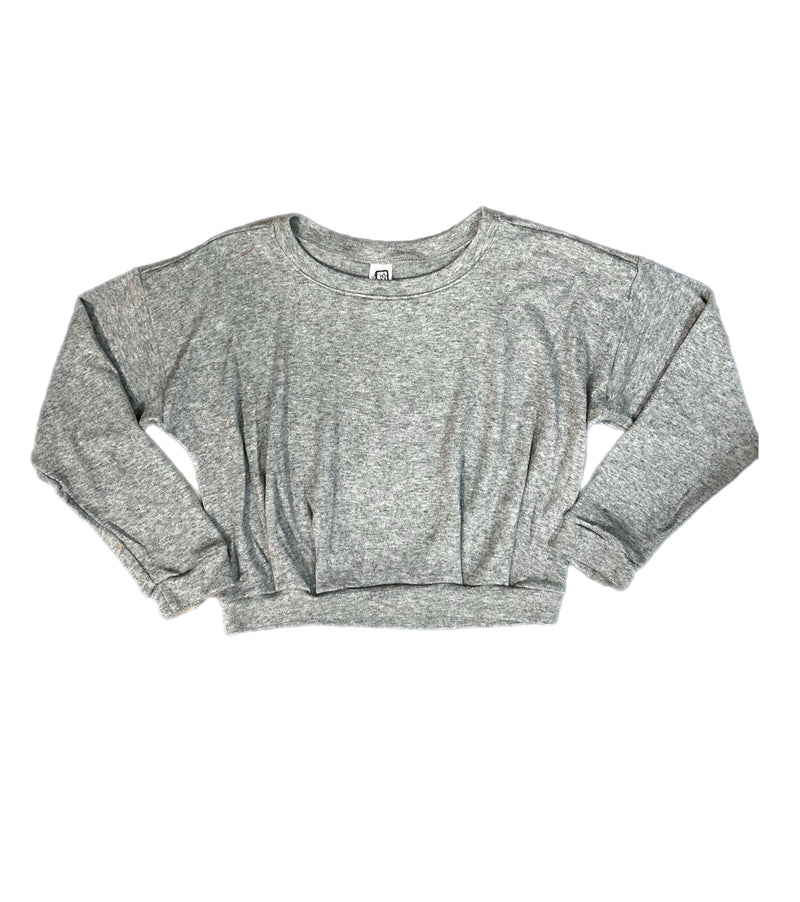 TWEEN CASHMERE LONG SLEEVE TOP - H. GREY