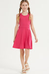 TWEEN CUTOUT BACK FIT AND FLARE SLEEVELESS DRESS