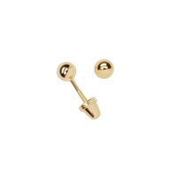 14K GOLD-PLATED GIRLS SCREW BACK BALL EARRINGS