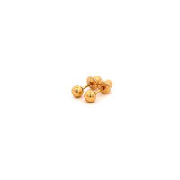 14K GOLD-PLATED GIRLS SCREW BACK BALL EARRINGS