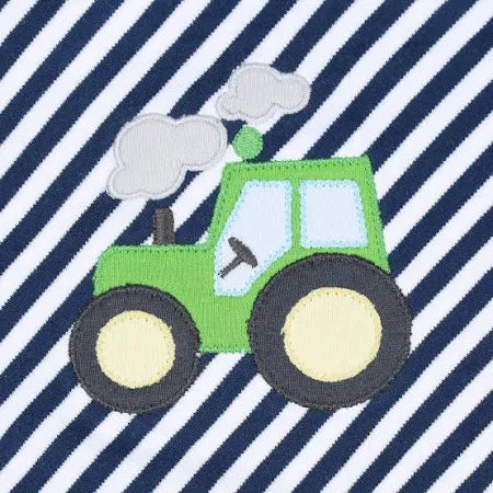 GREEN TRACTOR APPLIQUE BURP CLOTH