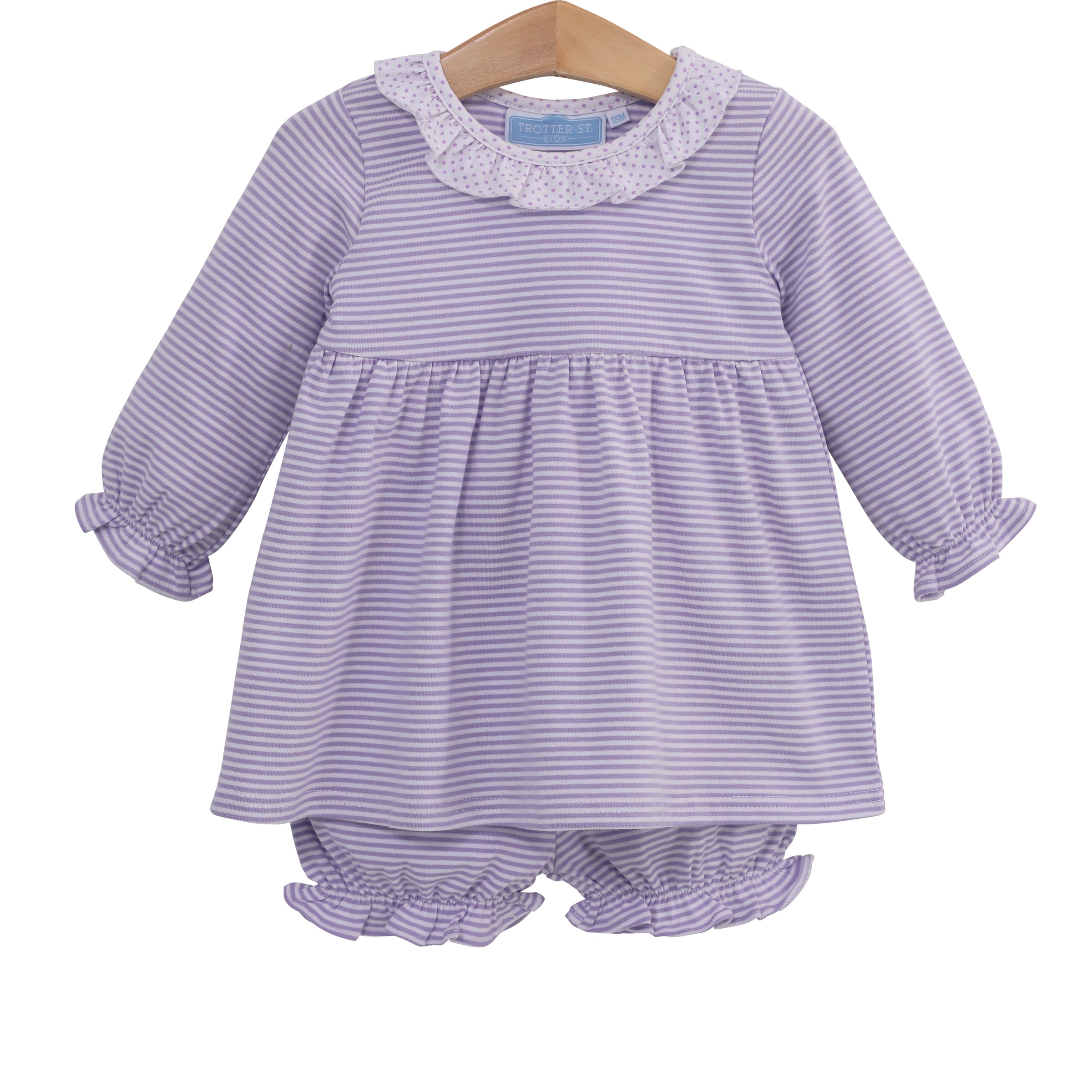 GEORGIA BLOOMER SET IN LAVENDER STRIPE