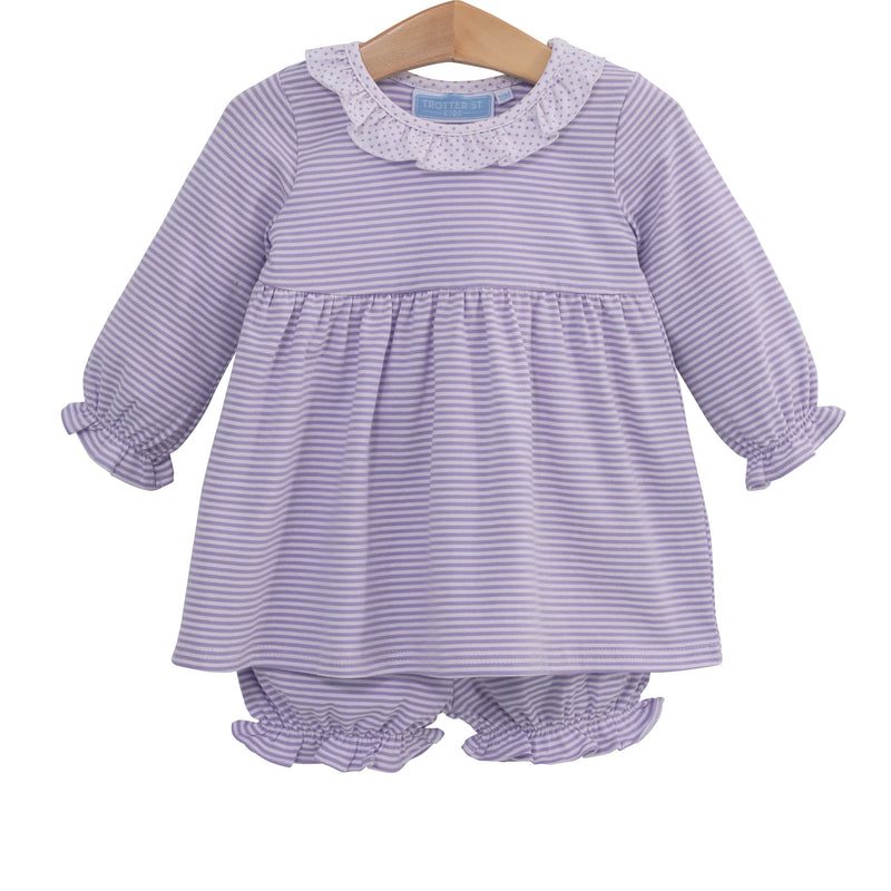 GEORGIA BLOOMER SET IN LAVENDER STRIPE