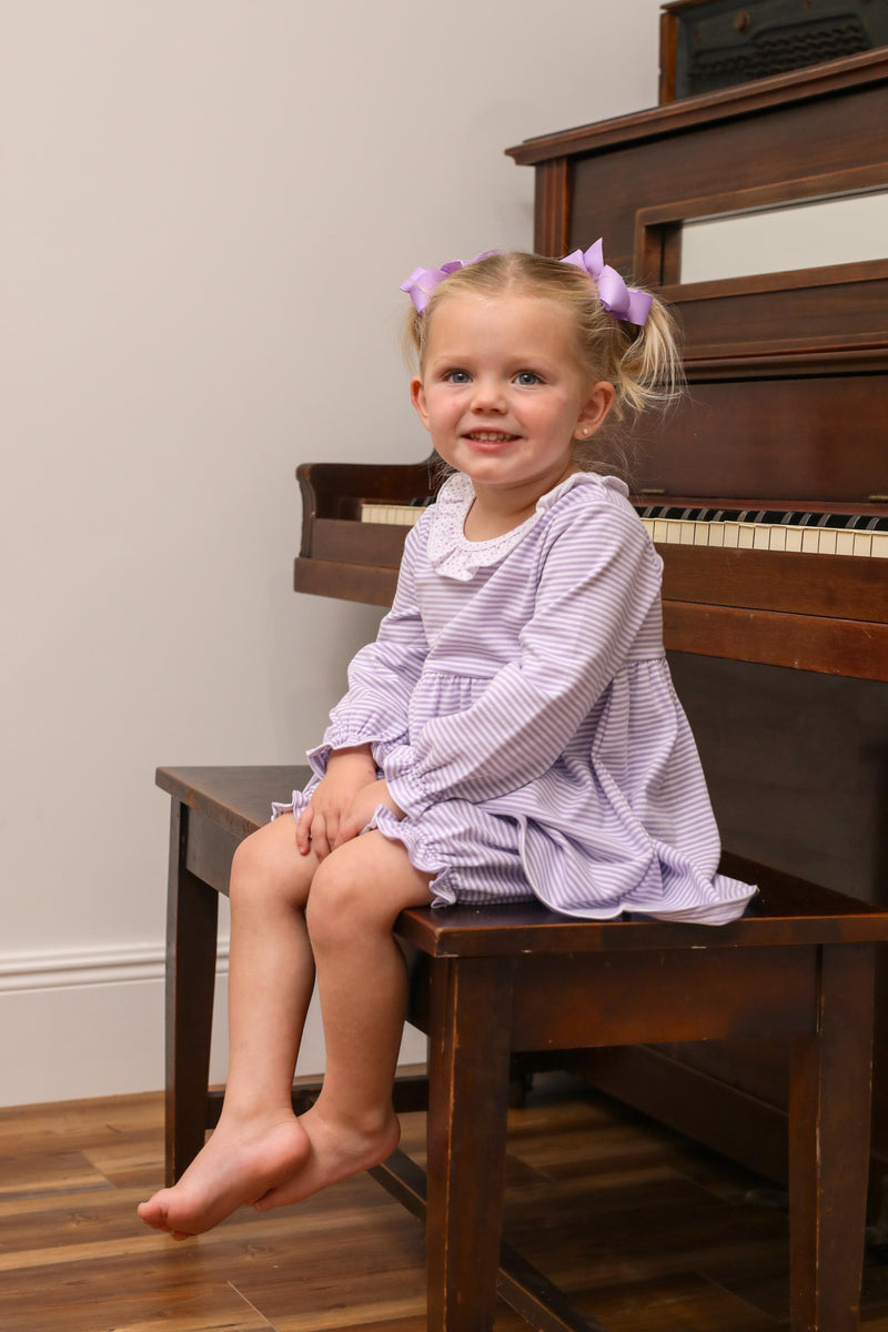 GEORGIA BLOOMER SET IN LAVENDER STRIPE