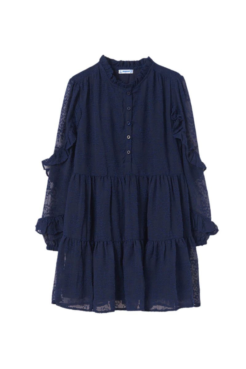 TWEEN NAVY CHIFFON DRESS