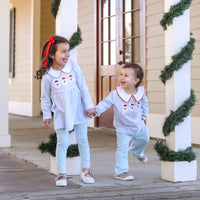 BOYS SANTA APPLIQUE PANT SET