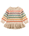RUFFLE HEM HEARTS SWEATER