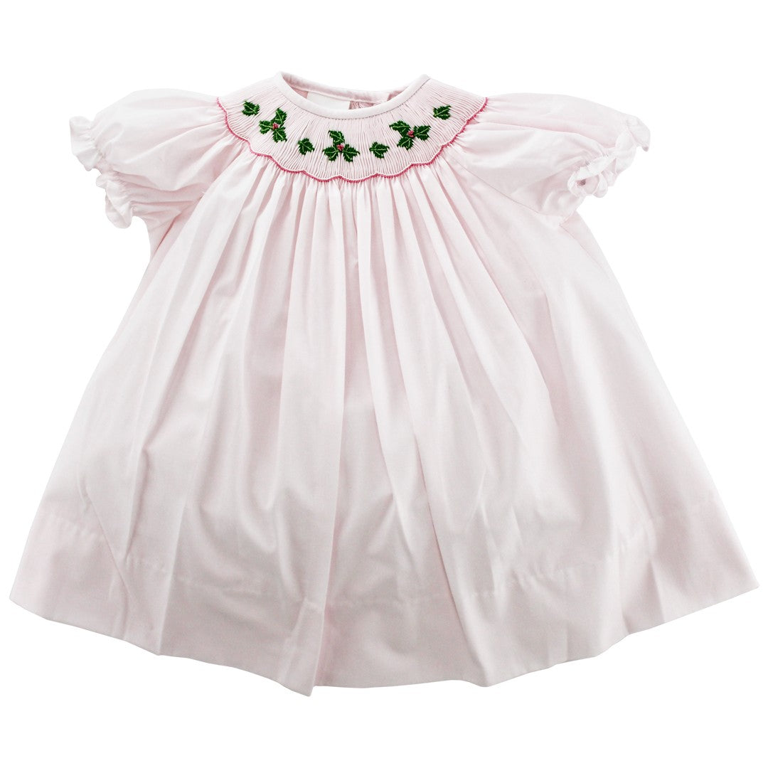 HOLLY SMOCKED PINK BISHOP BABY GIRLS DRESS