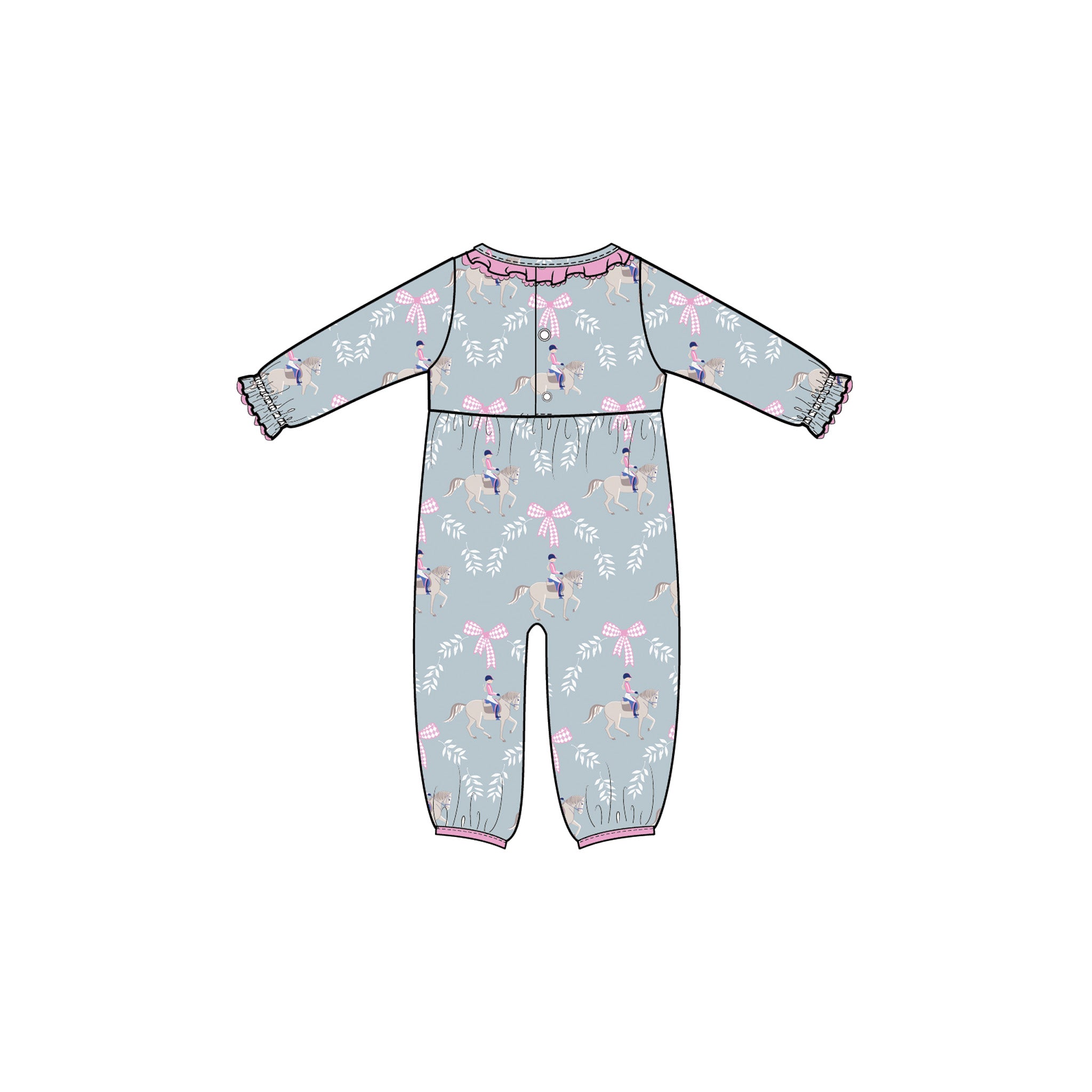 HORSING AROUND GIRL'S ROMPER