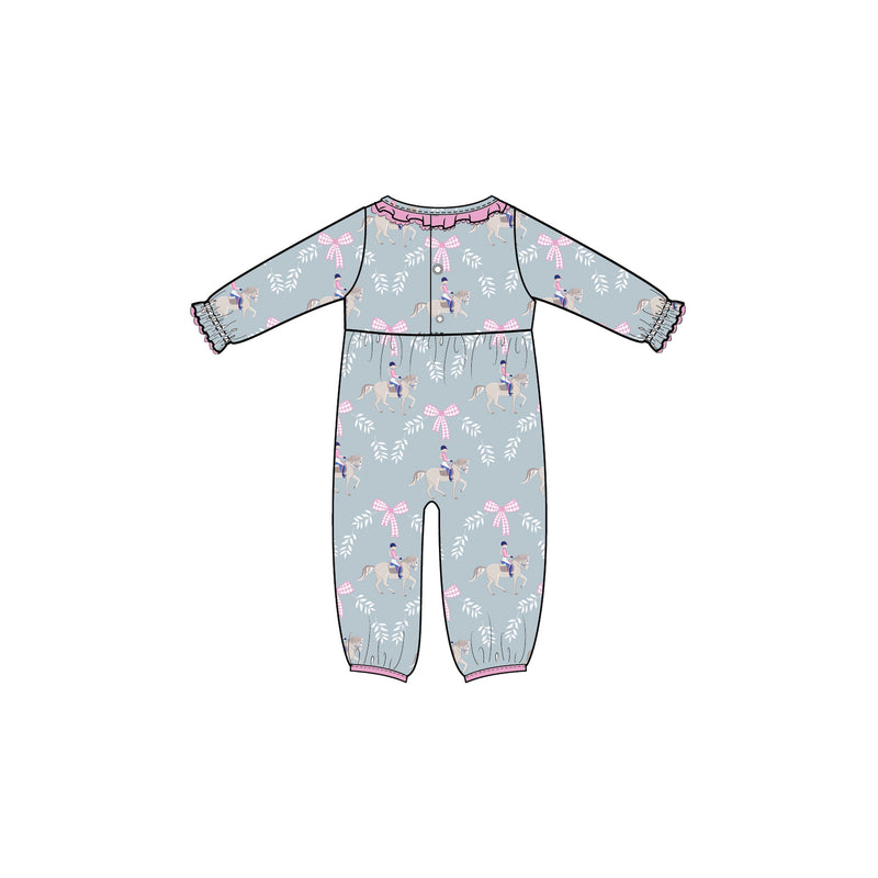 HORSING AROUND GIRL'S ROMPER