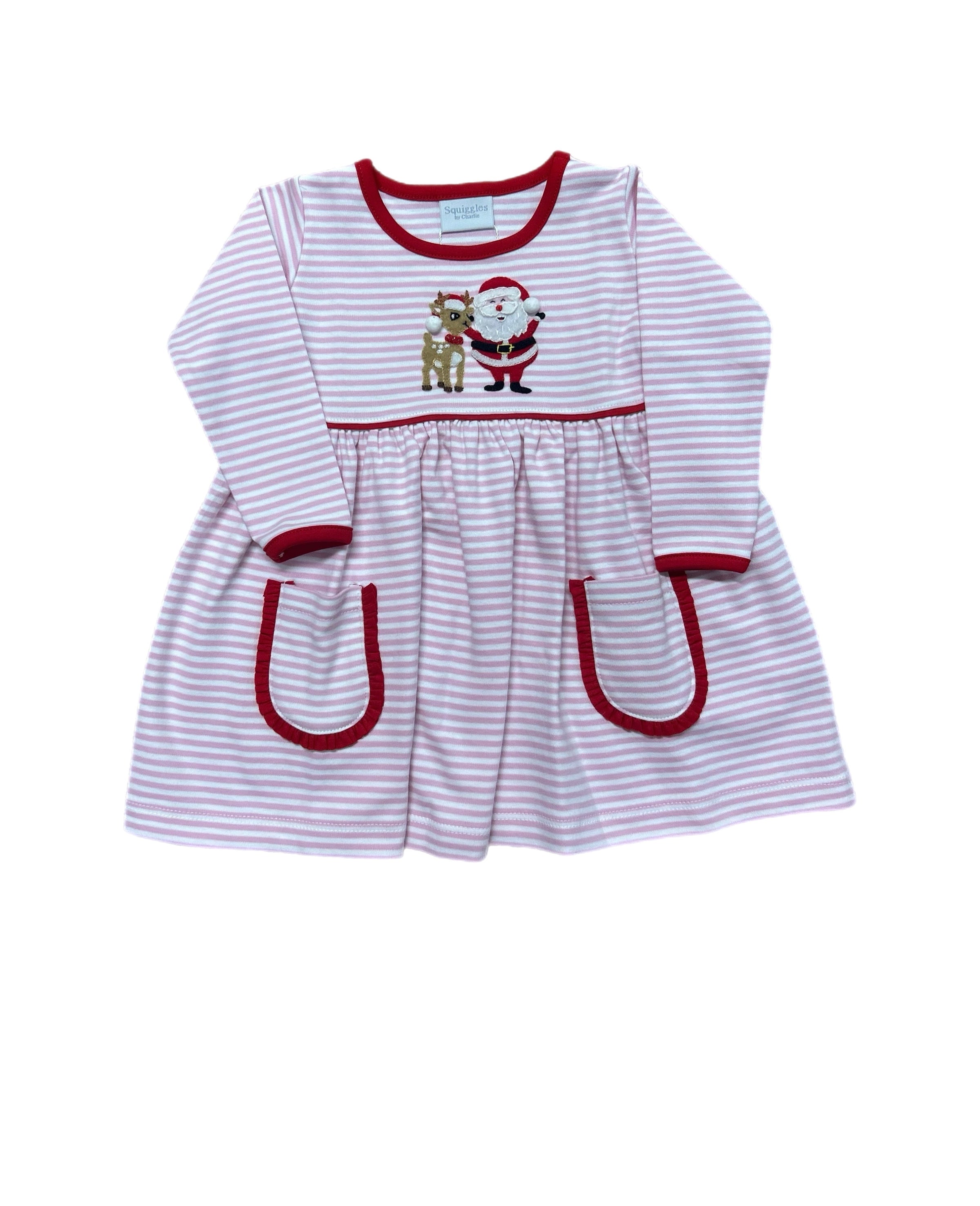 SANTA AND HAPPY U-SHAPED POCKET DRESS