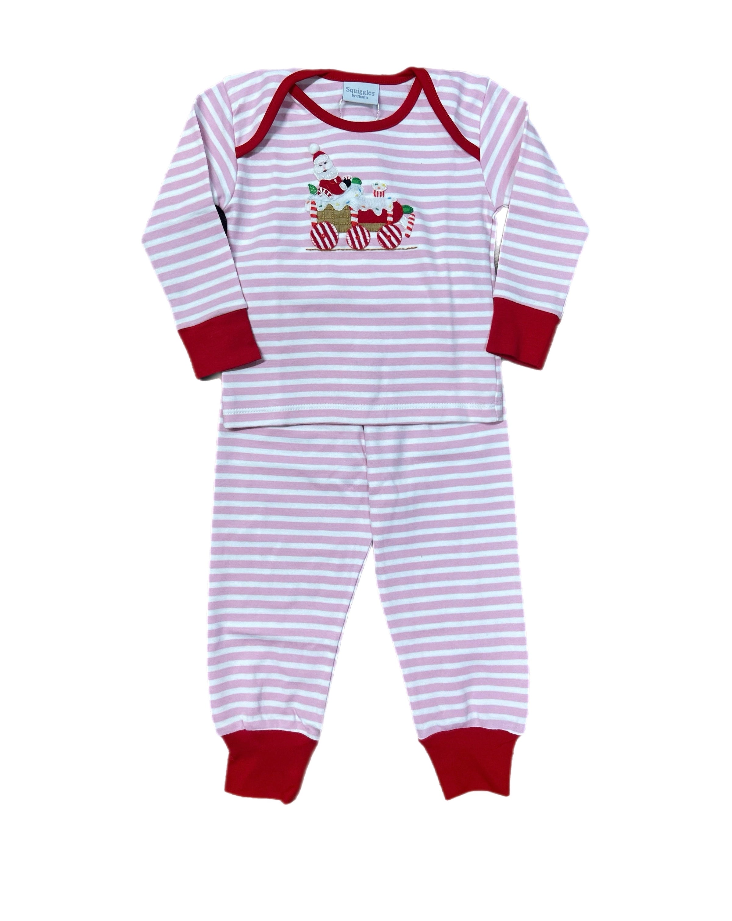 SANTA TRAIN STRIPED PAJAMAS
