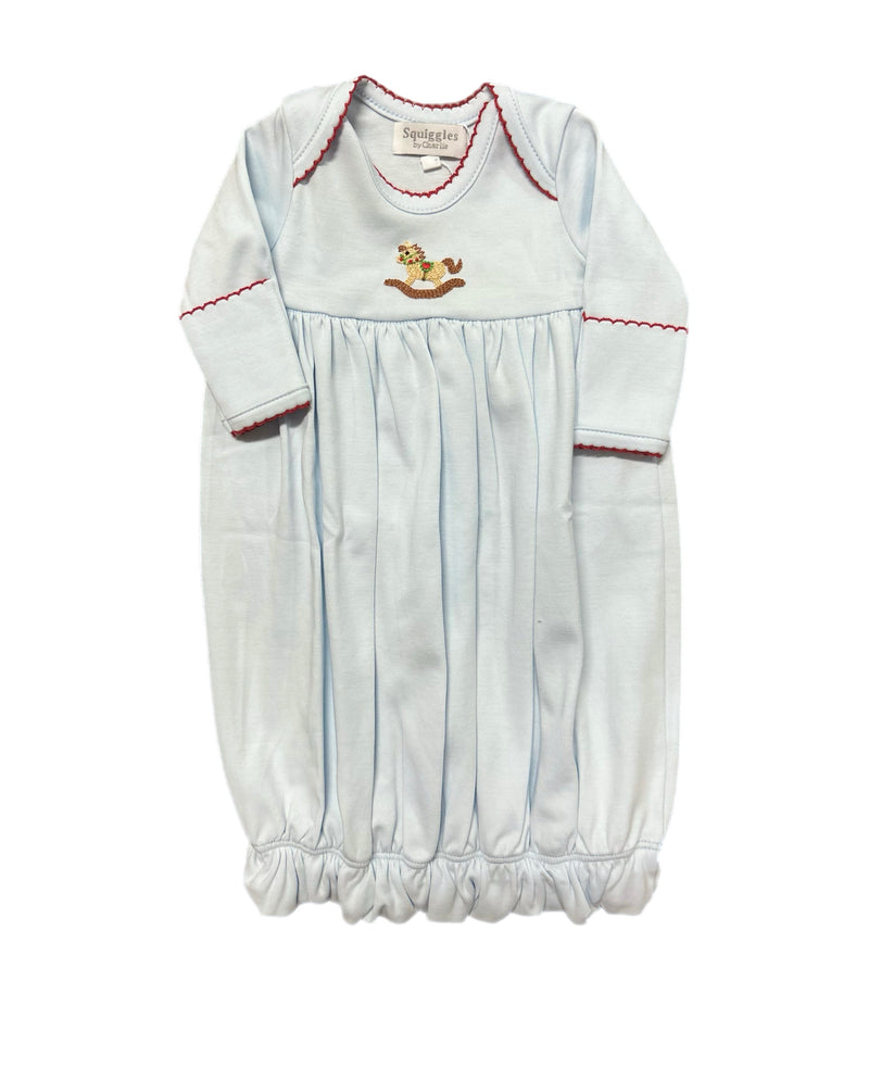 BLUE CHRISTMAS ROCKING HORSE GOWN
