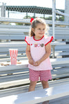 TAKE ME OUT TO THE BALLGAME FLUTTER SHORT SET