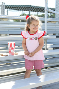 TAKE ME OUT TO THE BALLGAME FLUTTER SHORT SET