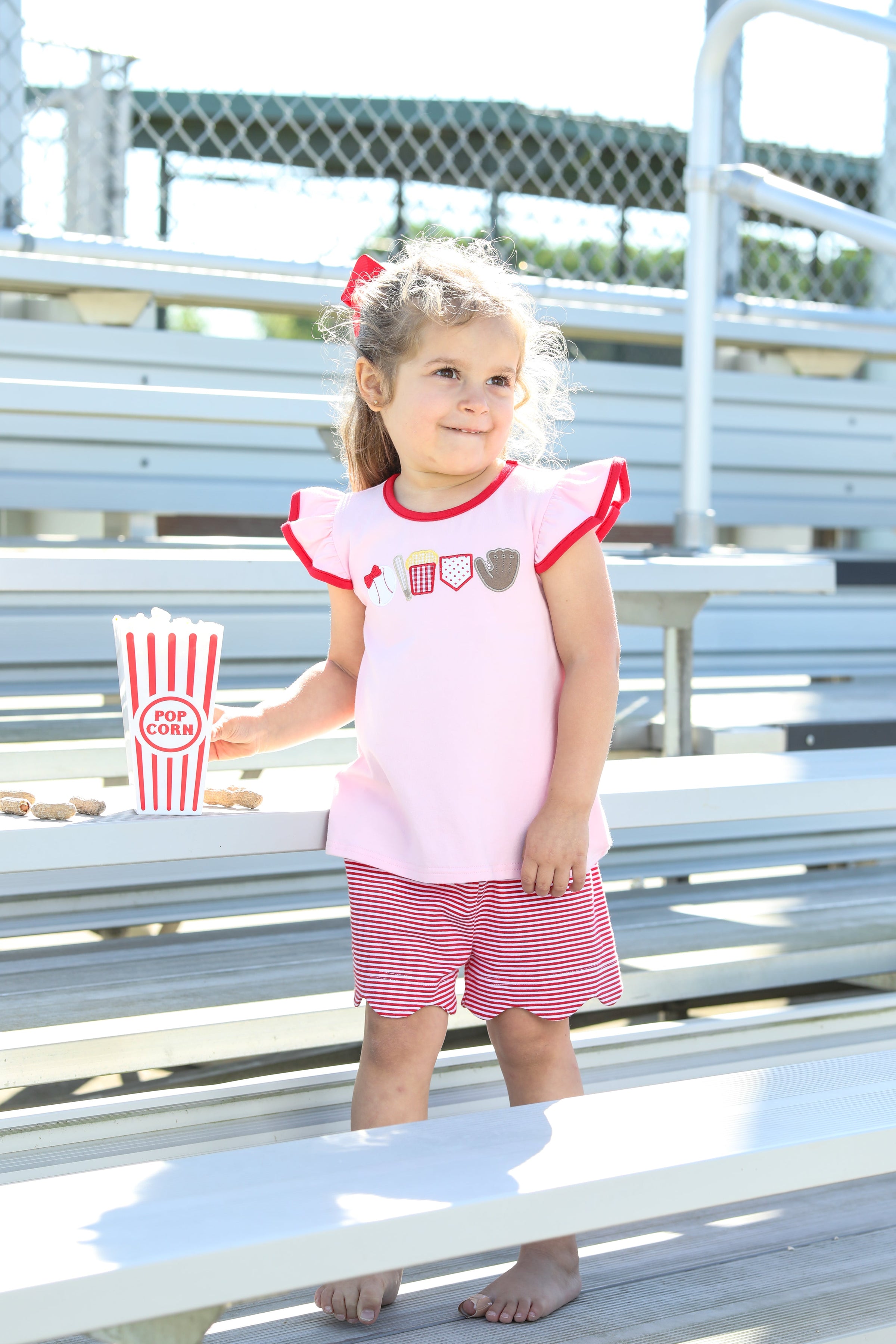 TAKE ME OUT TO THE BALLGAME FLUTTER SHORT SET