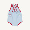 SKIPPER SUNSUIT - PIMA BUCKHEAD BLUE/RICHMOND RED