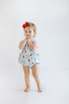 BRANHAM BUBBLE - PIMA - EYELET BOW AND BERRY/WORTH AVENUE WHITE