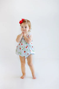 BRANHAM BUBBLE - PIMA - EYELET BOW AND BERRY/WORTH AVENUE WHITE