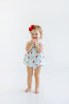 BRANHAM BUBBLE - PIMA - EYELET BOW AND BERRY/WORTH AVENUE WHITE