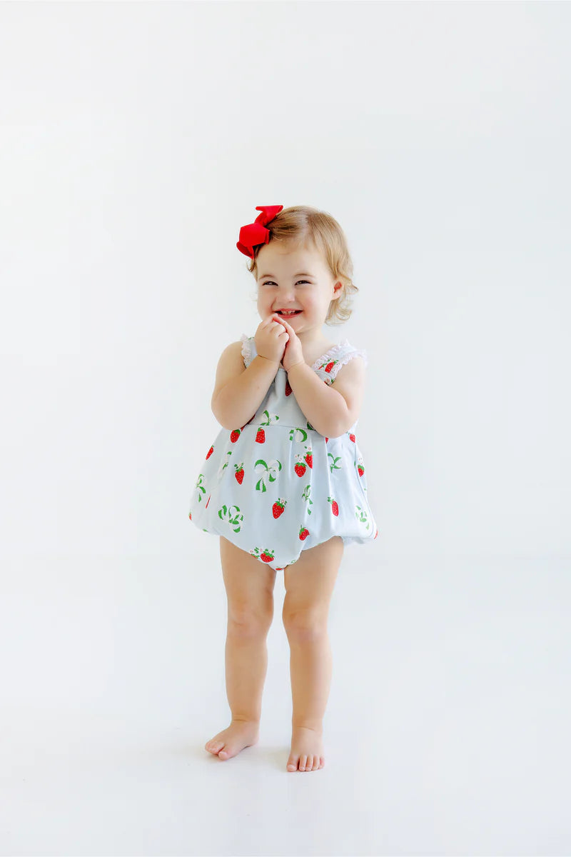 BRANHAM BUBBLE - PIMA - EYELET BOW AND BERRY/WORTH AVENUE WHITE