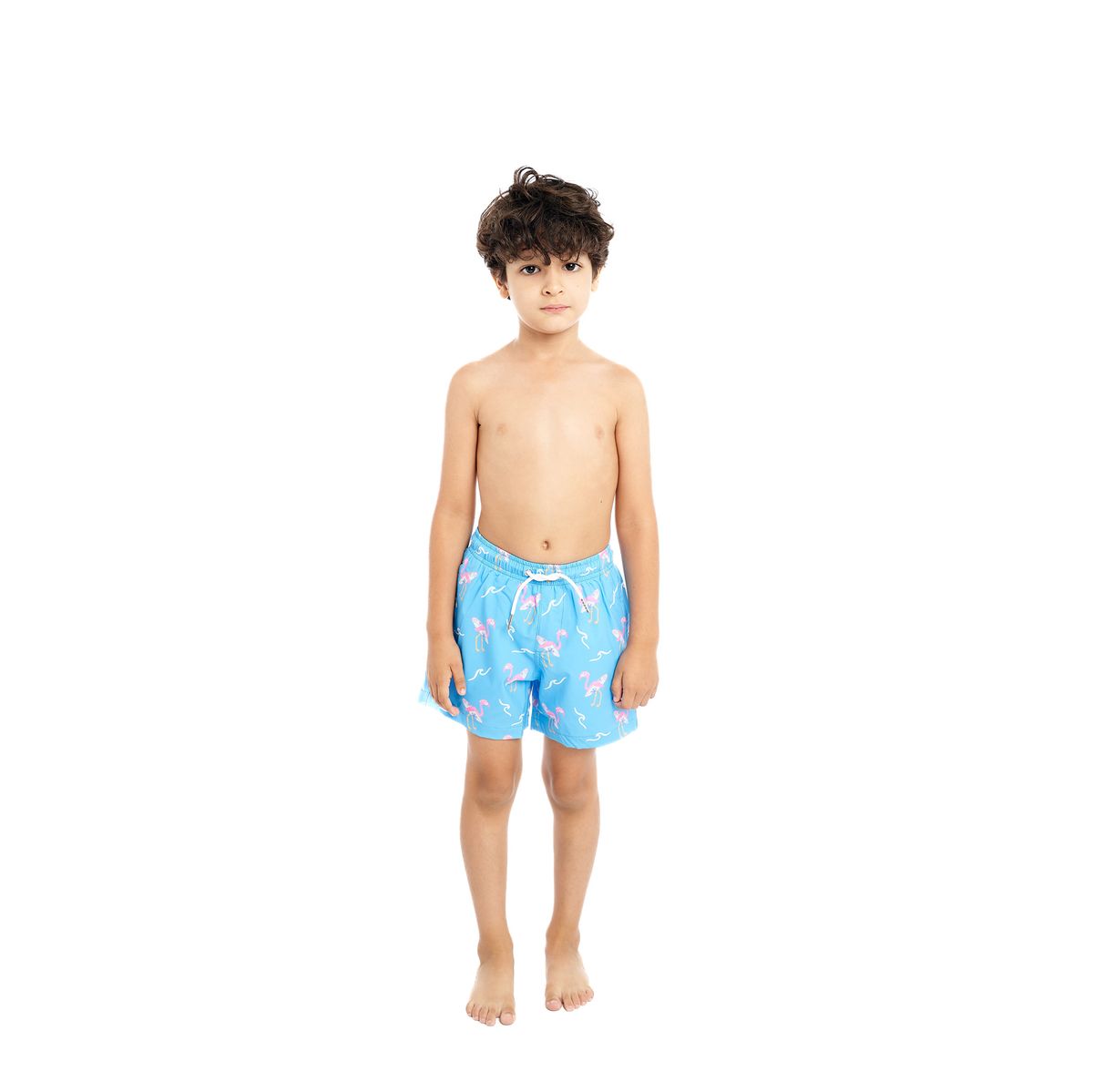 BOYS SURFING FLAMINGO SWIM TRUNKS
