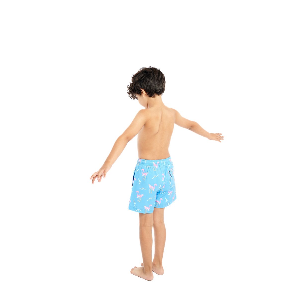 BOYS SURFING FLAMINGO SWIM TRUNKS
