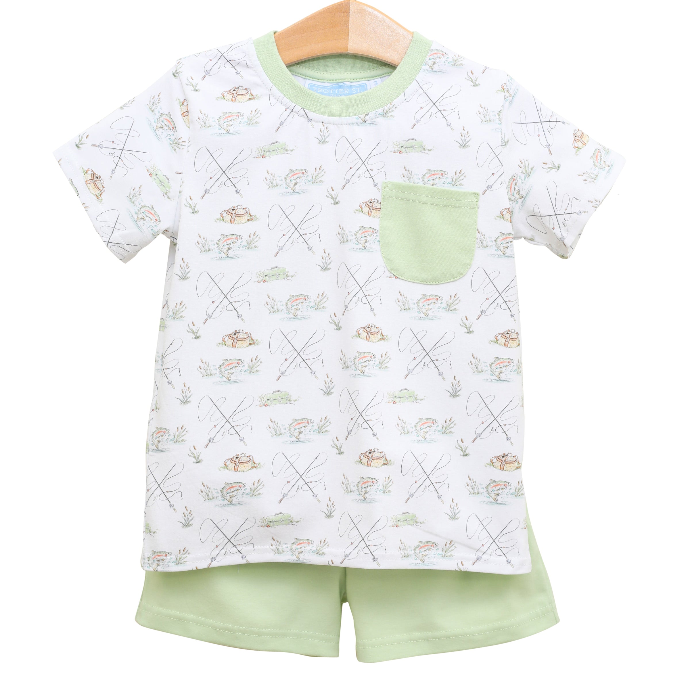 GONE FISHIN' POCKET SHORT SET