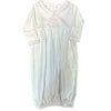 BLESSED EMBROIDERED COLLARED LONG SLEEVE GATHERED GOWN - PINK