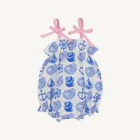 ROSEY ROMPER - PIMA WILMINGTON WATER (WHITE)/PIER PARTY PINK