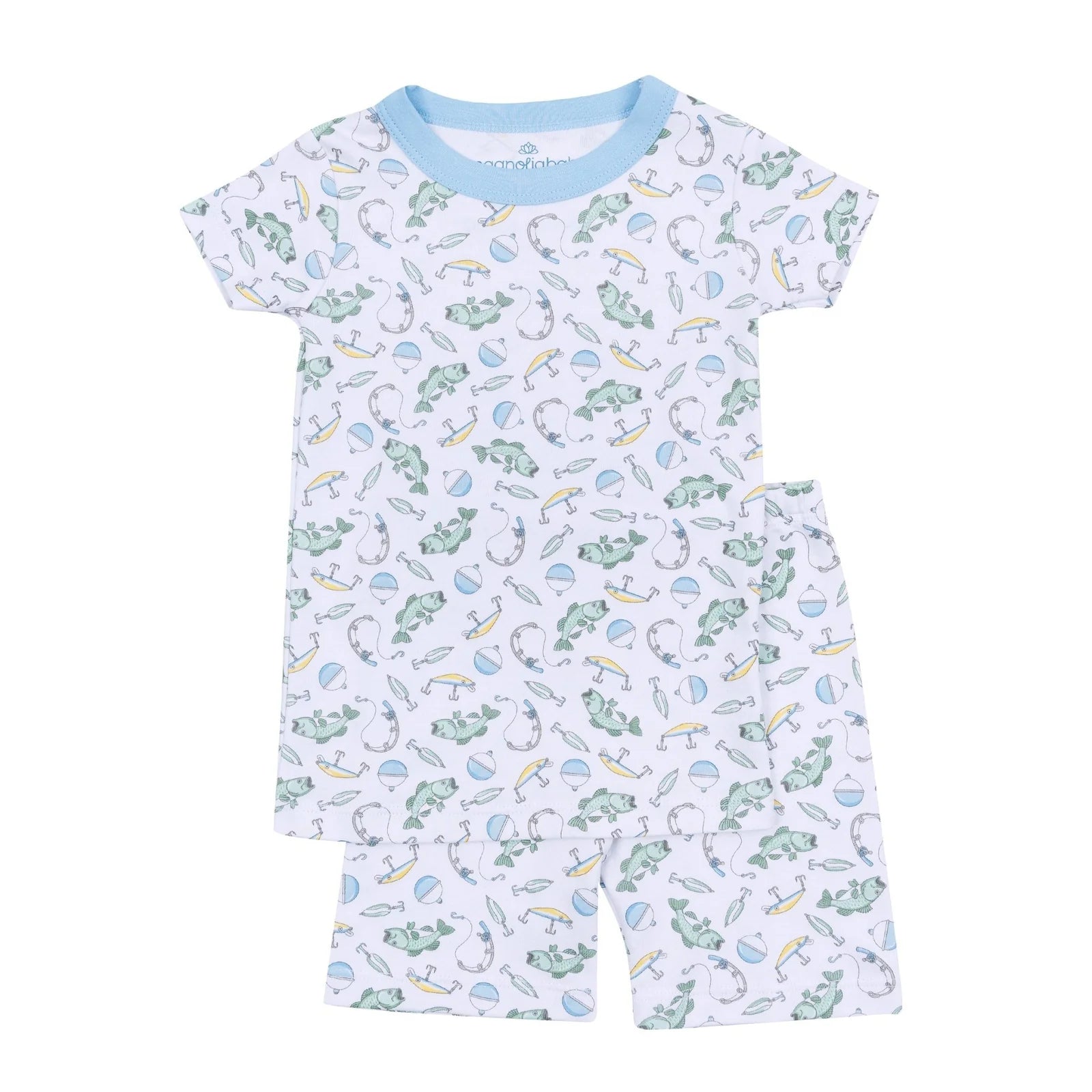 HOOK LINE AND SINKER SHORT PAJAMAS - LIGHT BLUE