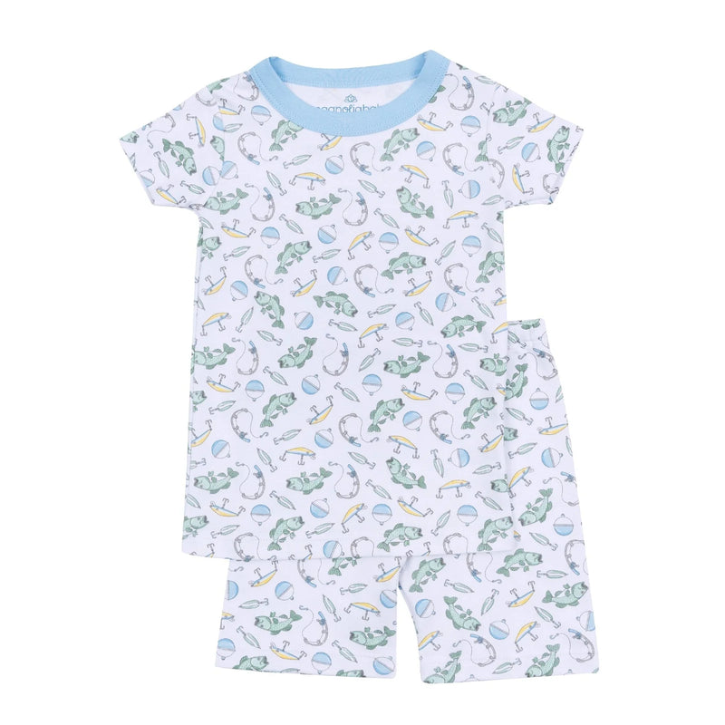 HOOK LINE AND SINKER SHORT PAJAMAS - LIGHT BLUE