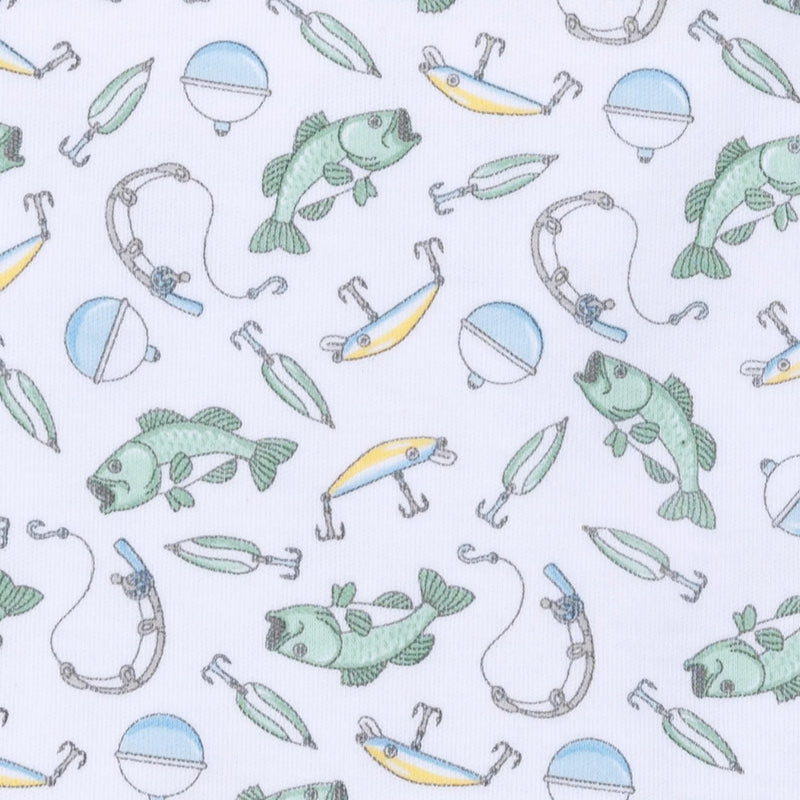 HOOK LINE AND SINKER ZIPPER FOOTIE - LIGHT BLUE