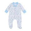 HOOK LINE AND SINKER ZIPPER FOOTIE - LIGHT BLUE