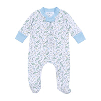 HOOK LINE AND SINKER ZIPPER FOOTIE - LIGHT BLUE