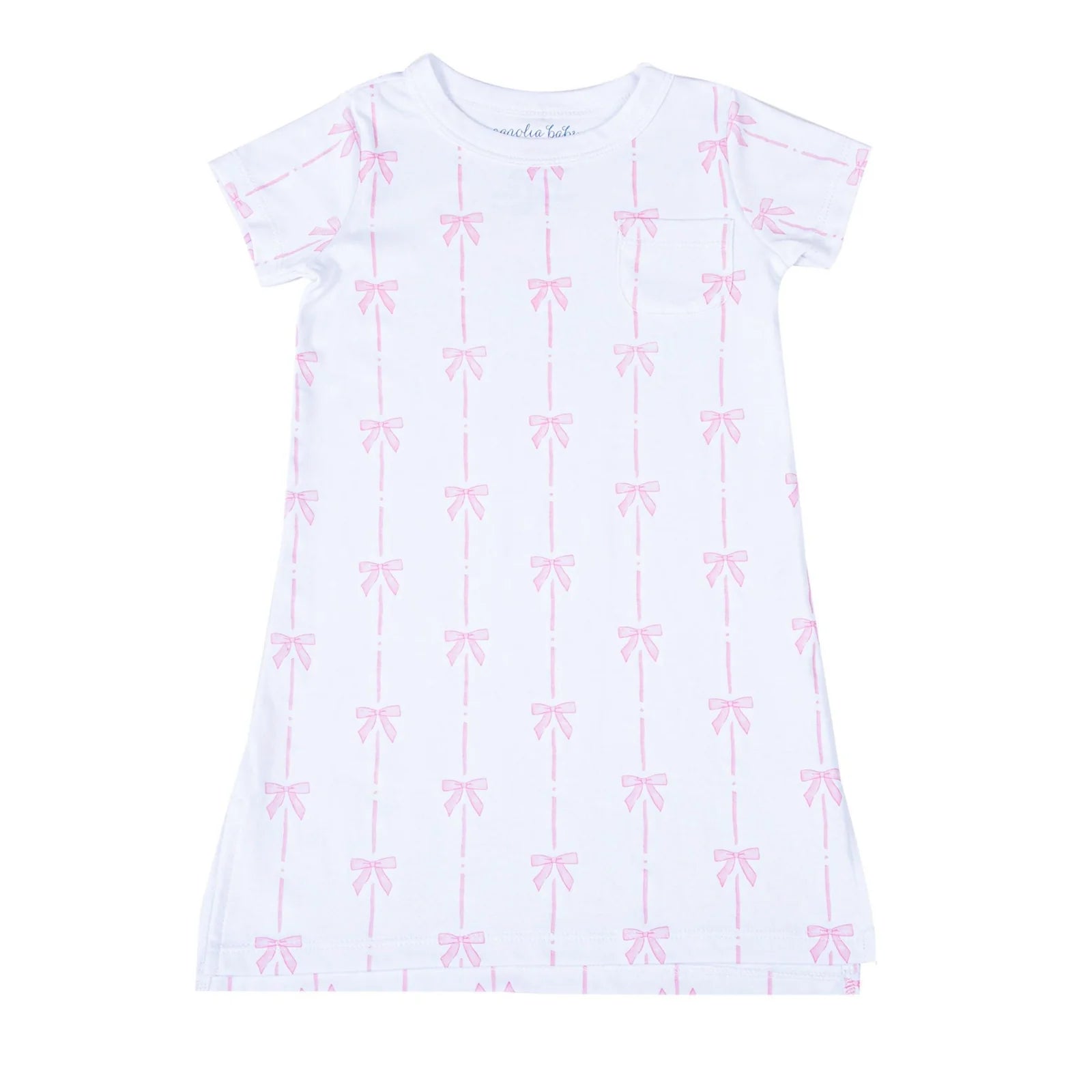 AMELIA'S CLASSICS PINK GIRL'S SHORT SLEEVE NIGHT DRESS