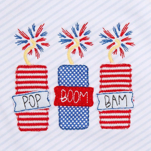 POP! BOOM! BAM! APPLIQUE SHORT PAJAMAS - RED