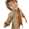 BOYS KHAKI PLAID CORDUROY BUTTON DOWN OVERSHIRT