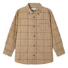BOYS KHAKI PLAID CORDUROY BUTTON DOWN OVERSHIRT